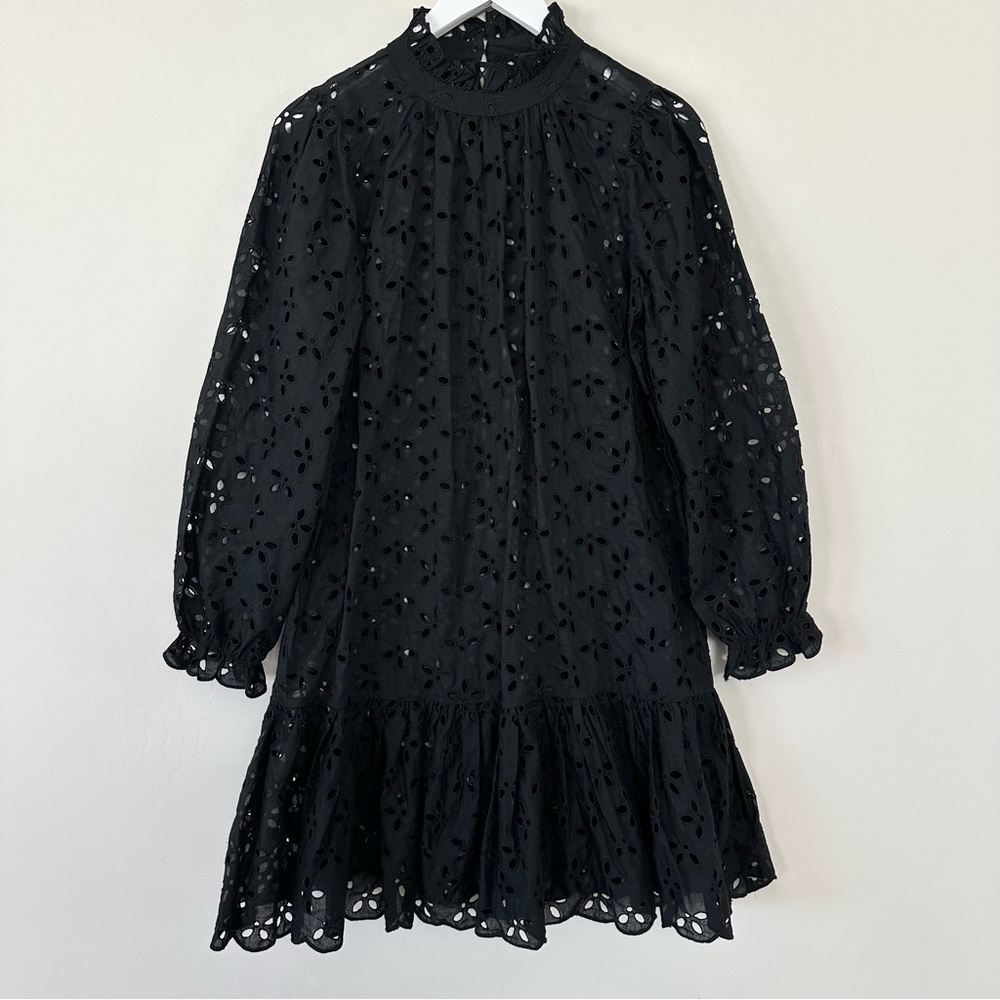 J.Crew Ruffleneck Eyelet Mini Dress - Picture 2 of 9